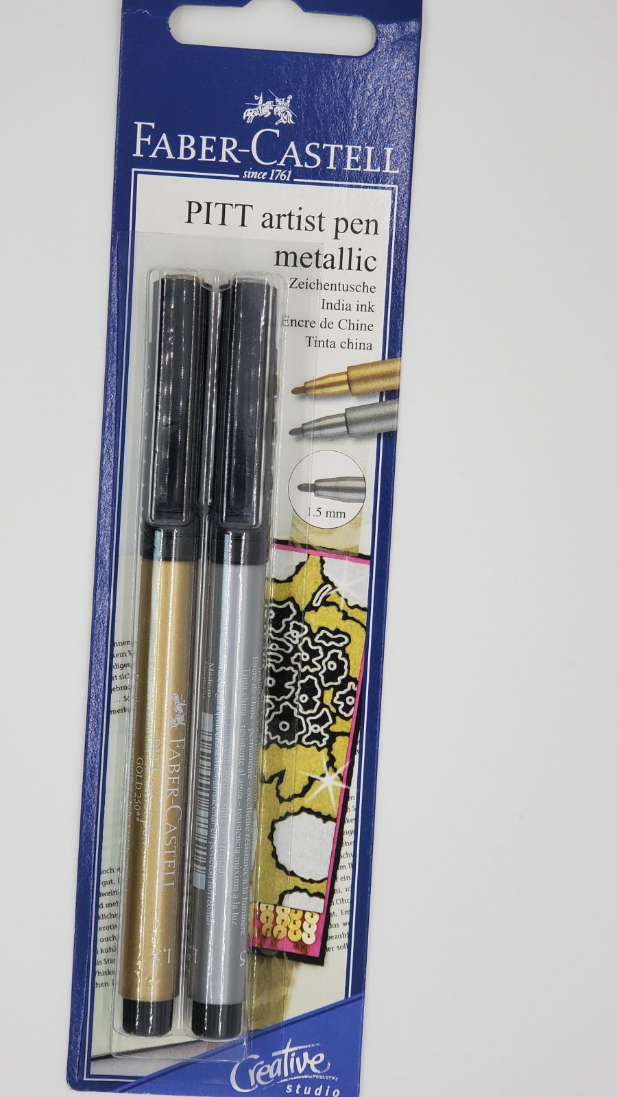 Faber Castell - Tekenstift Fc Pitt Artist Pen Blister Met Goud En Zilver