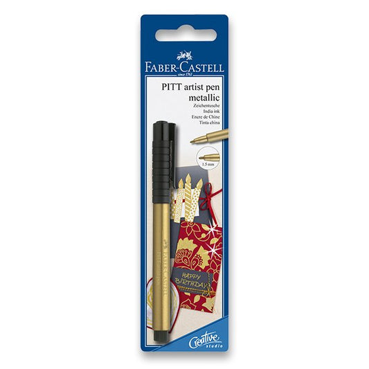 Faber Castell - Tekenstift Fc Pitt Artist Pen 250 Goud Op Blister