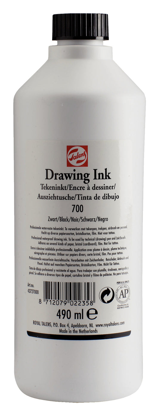 Talens - Tekeninkt Fles 490 Ml Zwart 700