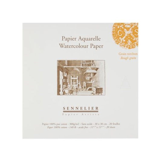 Sennelier - Bloc Aquarelle Torchon 30X30Cm 20 Feuill