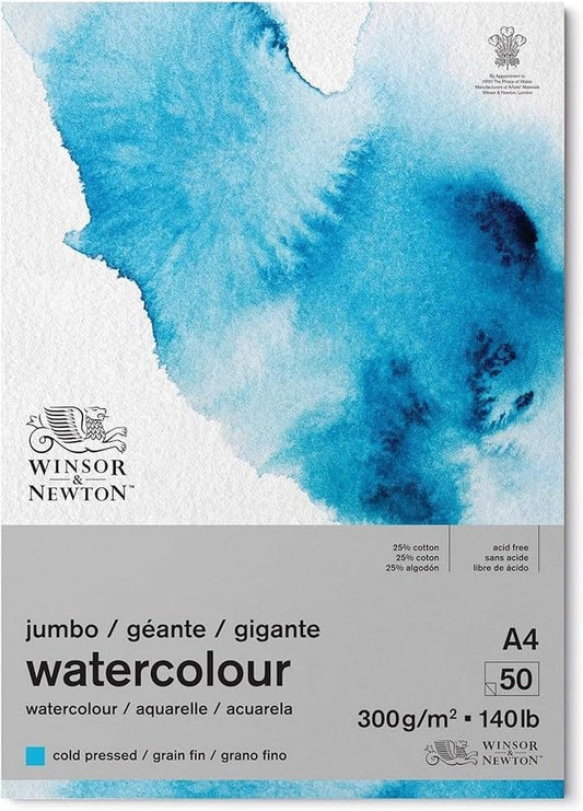 Winsor & Newton - Classic Aquarelpapier Grain Fin Jumbo Blok 300Gr A4 Uv 1