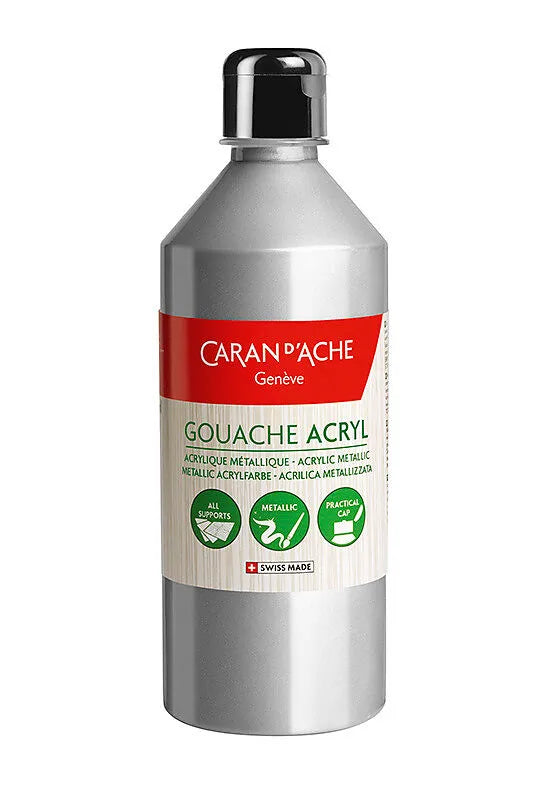 Caran D'Ache - Gouache Liquide Eco 500Ml Acryl Zilver Uv 1