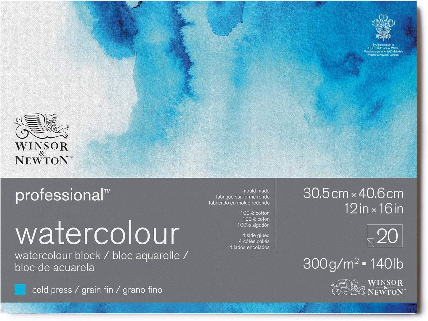 Winsor & Newton - Prof Aquarelpapier Gf Blok 300Gr 20 Vel 30,5X40,6Cm Uv 1