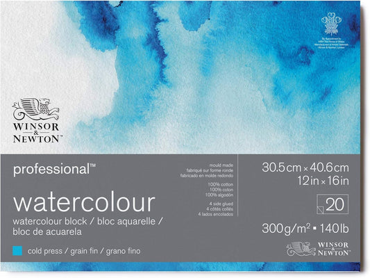 Winsor & Newton - Prof Aquarelpapier Gf Blok 300Gr 20 Vel 30,5X40,6Cm Uv 1