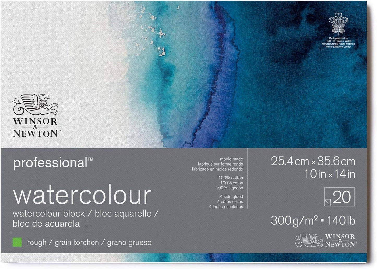 Winsor & Newton - Prof Aquarelpapier Gt Blok 300Gr 20 Vel 25,4X35,6Cm Uv 1