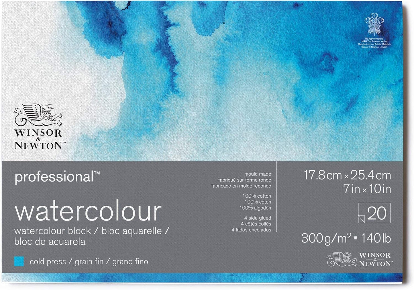 Winsor & Newton - Prof Aquarelpapier Gf Blok 300Gr 20 Vel 17,8X25,4Cm Uv 1