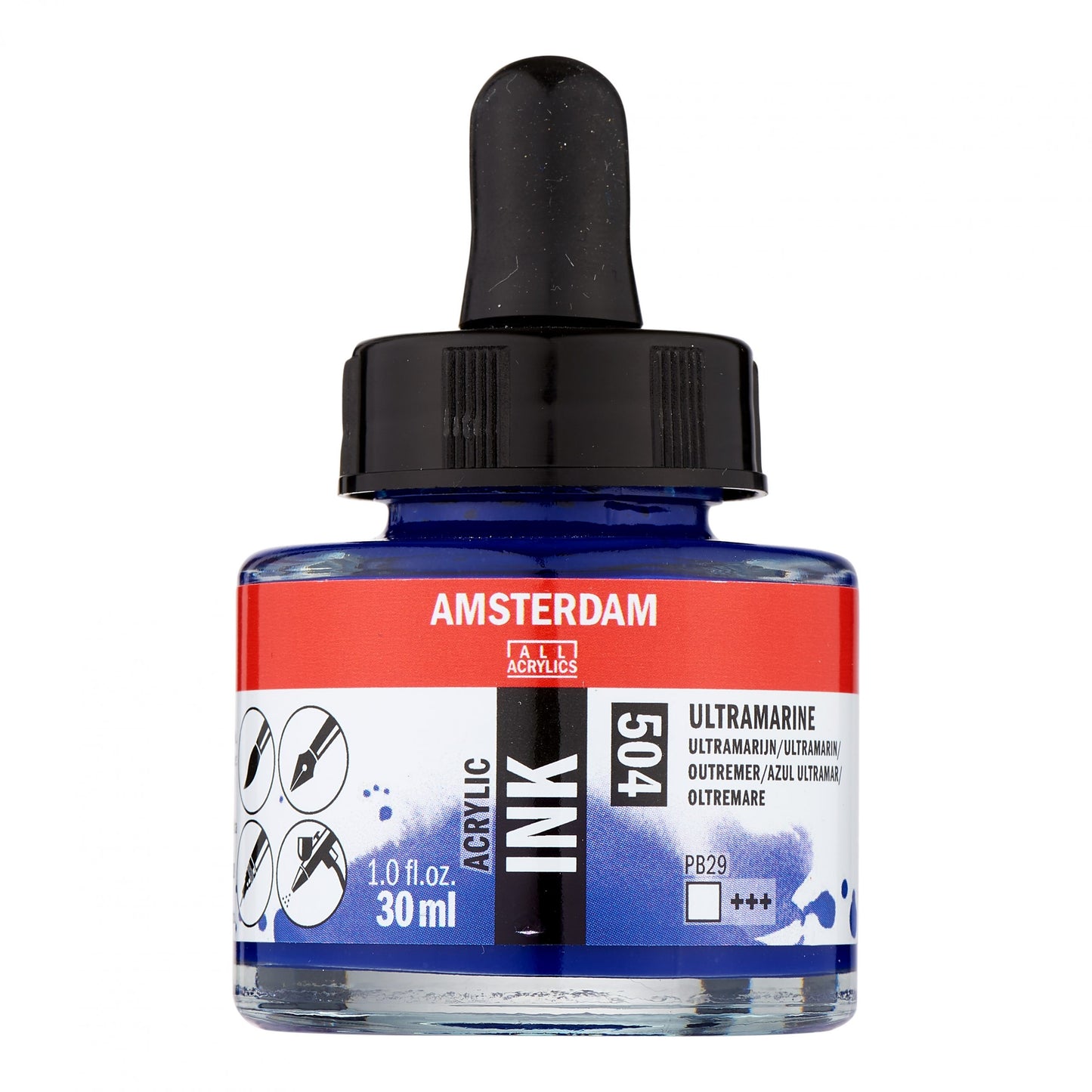Amsterdam - Acrylinkt Fles 30 Ml Ultramarijn 504