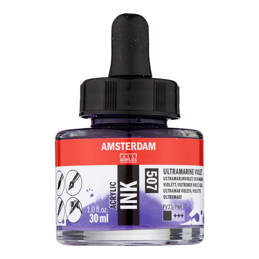 Amsterdam - Acrylinkt Fles 30 Ml Ultramarijnviolet 507