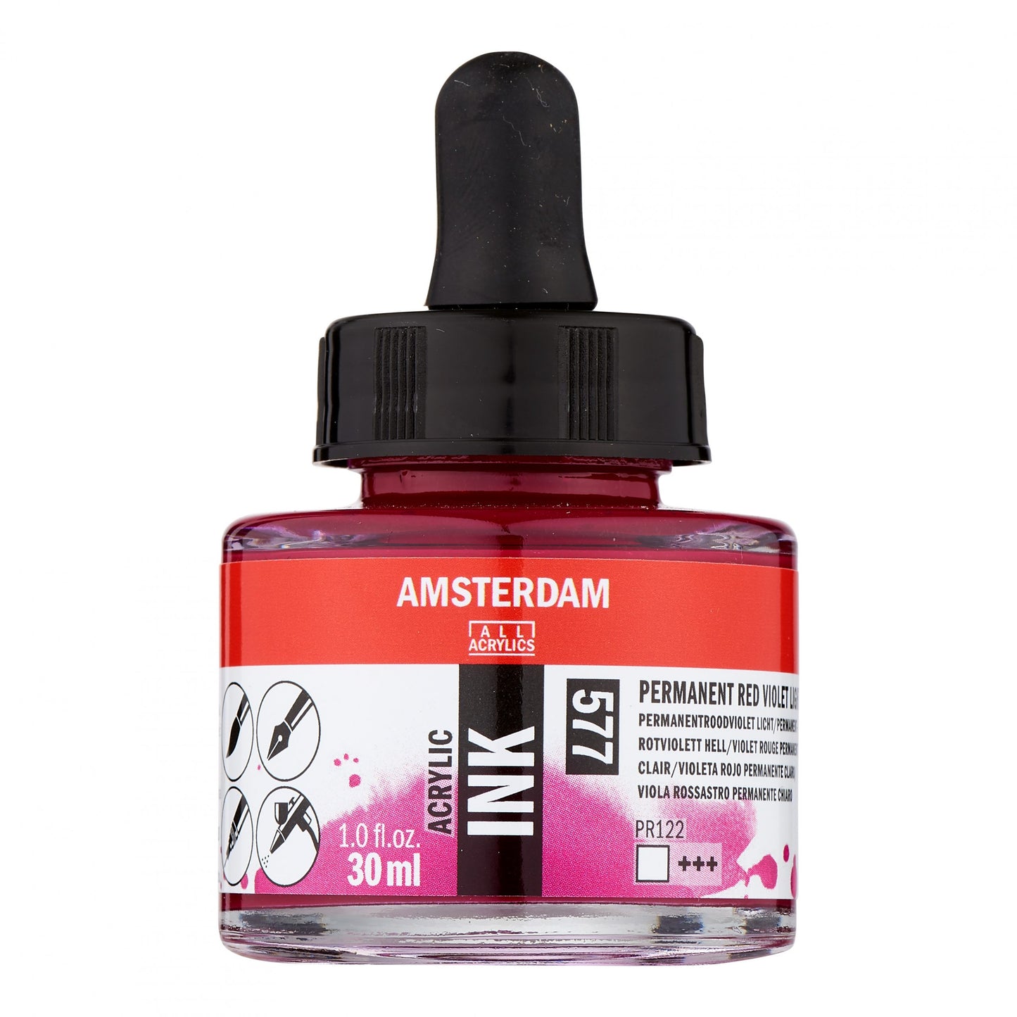 Amsterdam - Acrylinkt Fles 30 Ml Permanentroodviolet Licht 577