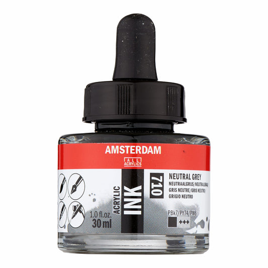 Amsterdam - Acrylinkt Fles 30 Ml Neutraalgrijs 710
