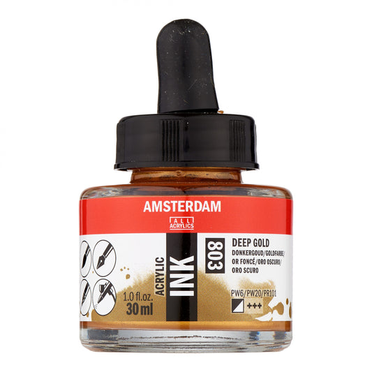 Amsterdam - Acrylinkt Fles 30 Ml Donkergoud 803