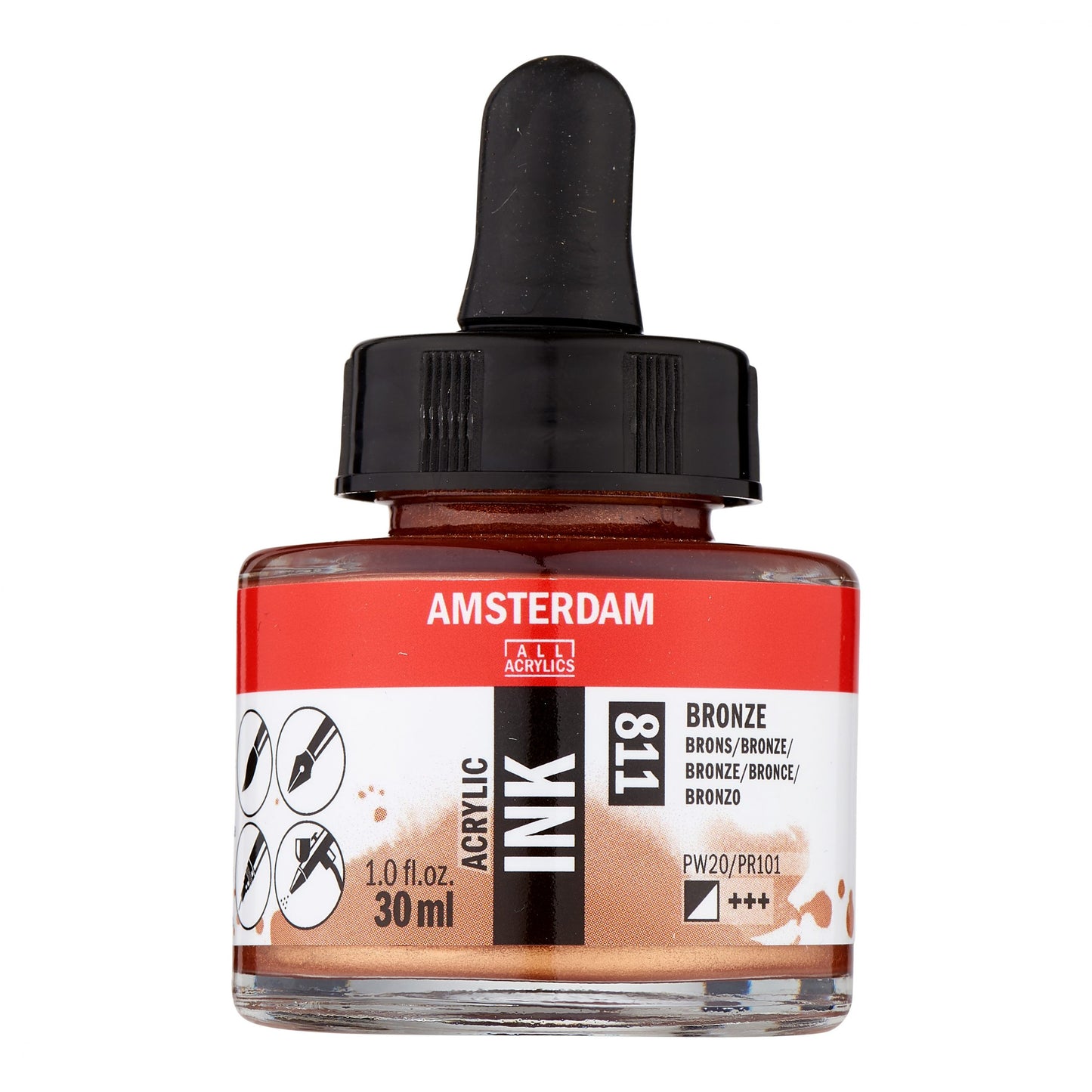 Amsterdam - Acrylinkt Fles 30 Ml Brons 811