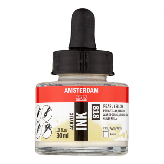 Amsterdam - Acrylinkt Fles 30 Ml Parelgeel 818