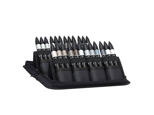 Winsor & Newton - Promarker Black And Greys Etui 24 Stuks Uv 1
