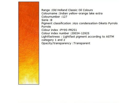 Holland - Oil Indian Yellow Orange Lake Extra 40Ml