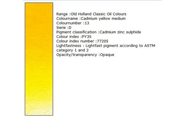 Holland - Oil Cadmium Yellow Medium 40Ml