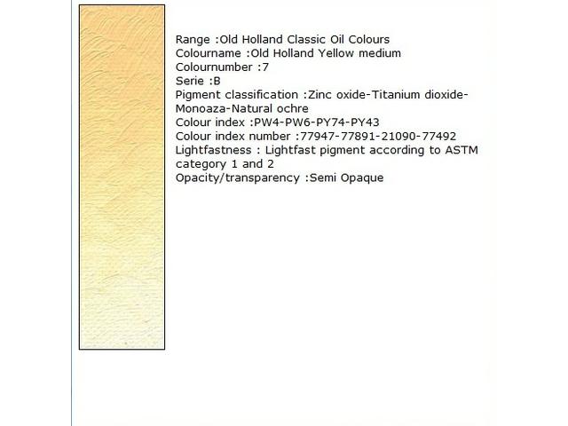 Holland - Oil Old Holland Yellow Medium 40Ml