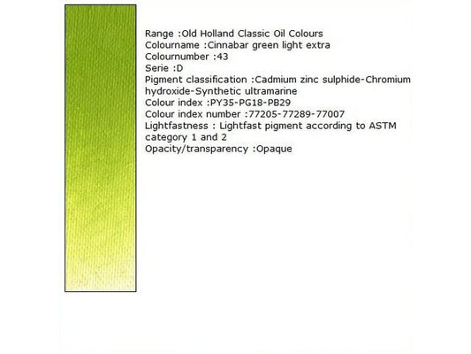 Holland - Oil Cinnabar Green Light Extra 40Ml