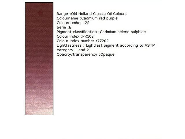 Holland - Oil Cadmium Red Purple 40Ml