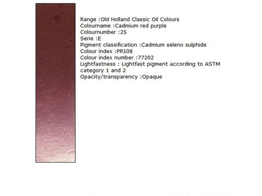 Holland - Oil Cadmium Red Purple 40Ml