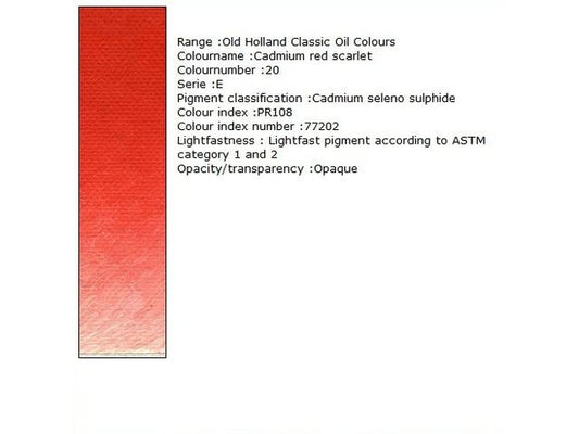Holland - Oil Cadmium Red Scarlet 40Ml