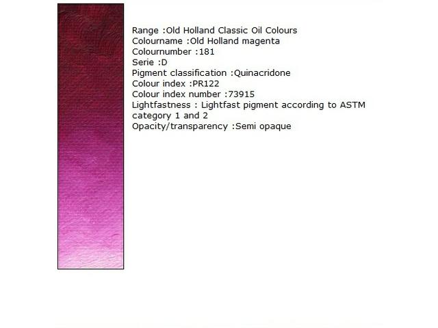 Holland - Oil Old Holland Magenta 40Ml