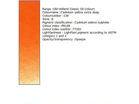 Holland - Oil Cadmium Yellow Extra-Deep 40Ml