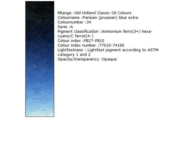 Holland - Oil Parisian (Prussian) Blue Extra 40Ml