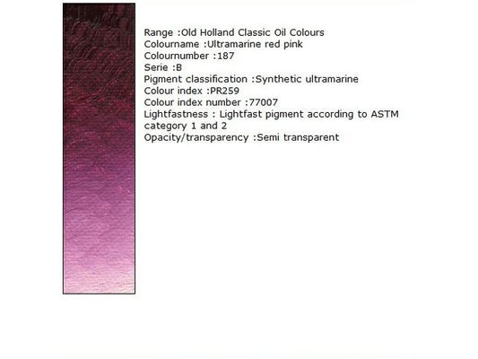 Holland - Oil Ultramarine Red Pink 40Ml