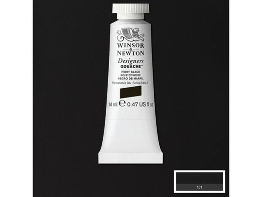 Winsor & Newton - Designers Gouache 14Ml Ivory Black Uv 3