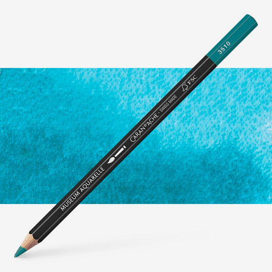 Caran D'Ache - Artist Museum Pencil Turquoise Blue-Fsc Uv 3