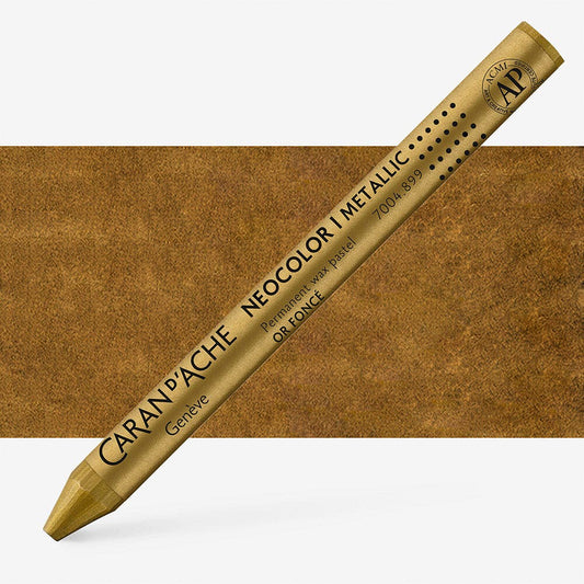 Caran D'Ache - Classic Neocolor I Metallic Dark Gold Uv 10