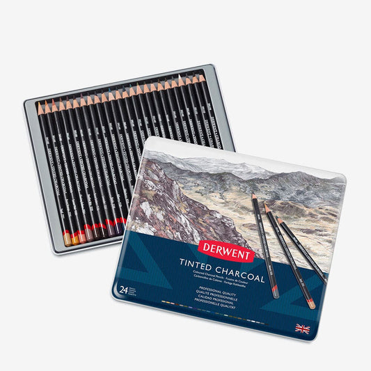 Derwent - Tinted Charcoal Pencils (24) Tin