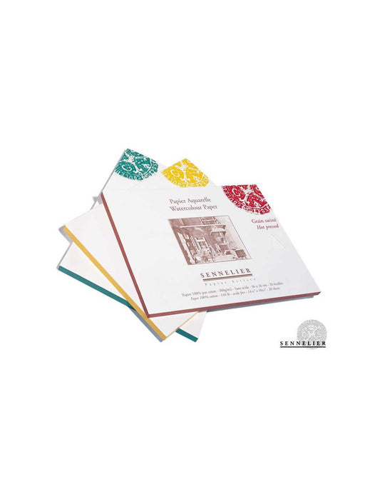 Sennelier - Bloc Aquarelle Satin√© 10,5X24,5Cm 20 Feu